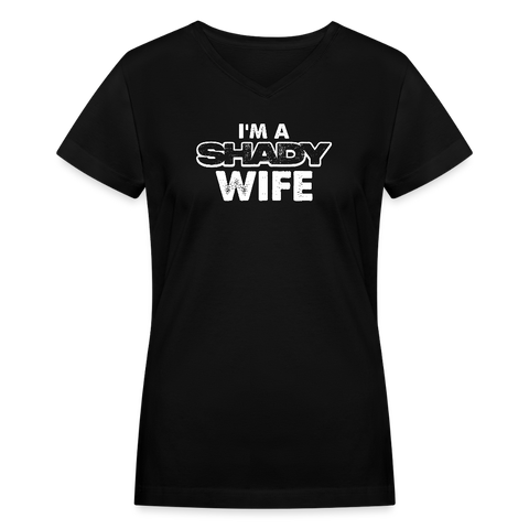 Southern Shade - Shady Wife Women's V-Neck T-Shirt - black