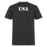 USA Flag Distressed - heather black