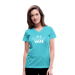 Southern Shade - Shady Wife Women's V-Neck T-Shirt - aqua