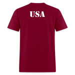 USA Flag Distressed - burgundy