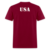 USA Flag Distressed - burgundy