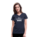 Southern Shade - Shady Wife Women's V-Neck T-Shirt - navy