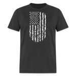 USA Flag Distressed - heather black