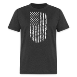 USA Flag Distressed - heather black