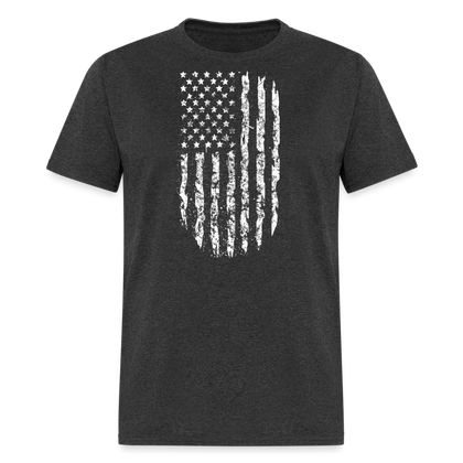 USA Flag Distressed - heather black