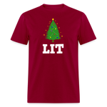 Lit Xmas Tree - dark red