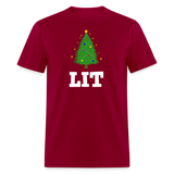 Lit Xmas Tree - dark red