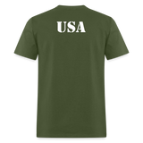 USA Flag Distressed - military green