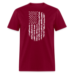 USA Flag Distressed - burgundy