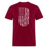 USA Flag Distressed - burgundy