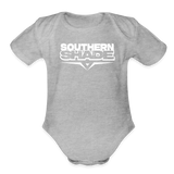 Southern Shade - Organic Short Sleeve Baby Bodysuit - heather grey
