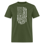 USA Flag Distressed - military green