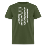 USA Flag Distressed - military green